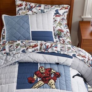Pottery Barn Kids Marvel Comic Quilt & Sheet Set